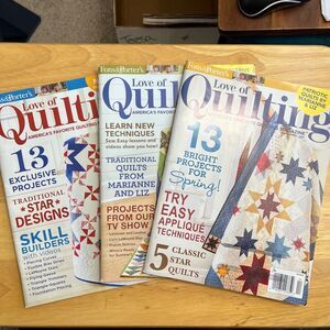 Fons and Porters Love of Quilting Magazine Lot of 3 from Spring Summer 2015